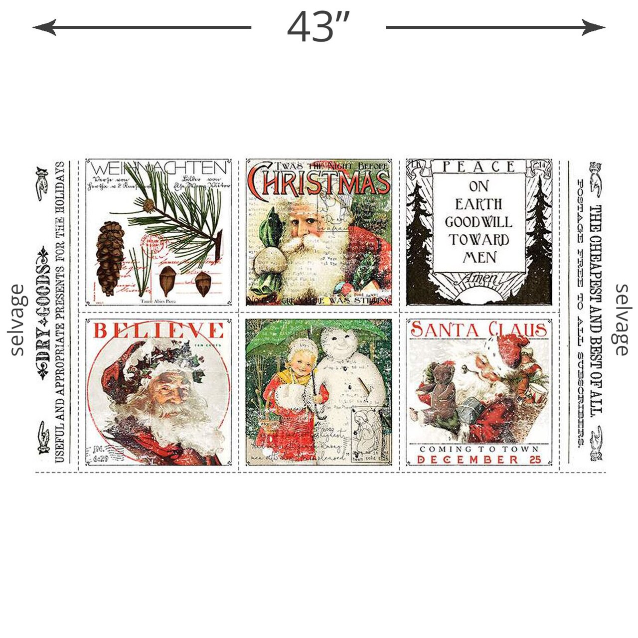 Christmas Patch Panel (pd16281-panel) | Classic Christmas | J Wecker Frisch | Riley Blake